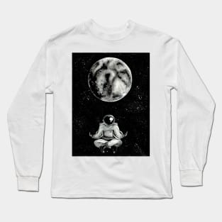 Meditating astronaut in space Long Sleeve T-Shirt
